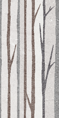 Fensterrollo mit Baumstämmen-Motiv