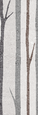 Fensterrollo mit Baumstämmen-Motiv
