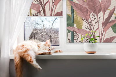 Fensterrollo innen in der Farbe Bunte Blätter