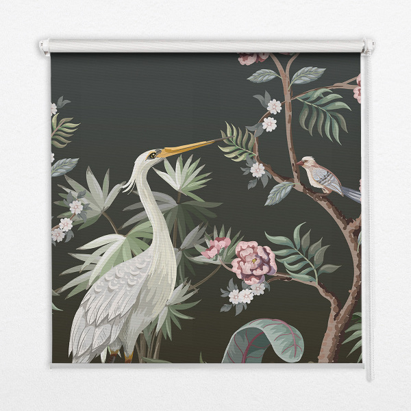 Rollo Fenster mit Vögeln auf einem Baum