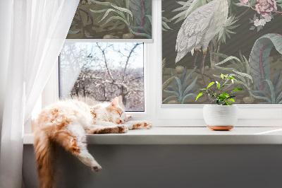 Rollo Fenster mit Vögeln auf einem Baum