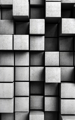 Fensterrollo aus Steinwürfeln