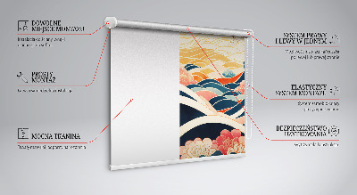 Fensterrollo innen in einer Blumenwellen-Optik
