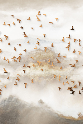 Fensterrollo innen ein Vogelschwarm