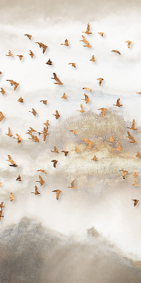 Fensterrollo innen ein Vogelschwarm