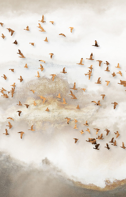 Fensterrollo innen ein Vogelschwarm