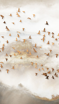 Fensterrollo innen ein Vogelschwarm
