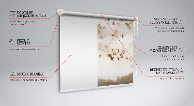 Fensterrollo innen ein Vogelschwarm