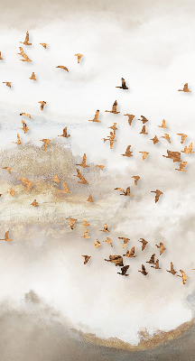 Fensterrollo innen ein Vogelschwarm
