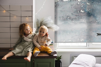 Rollo Fenster in bemalten Bergen