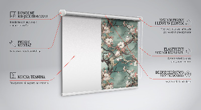 Rollo Fenster mit Blumenmotiv am Baum