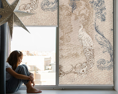 Fensterrollo mit Vintage-Vögeln