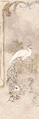 Fensterrollo mit Vintage-Vögeln