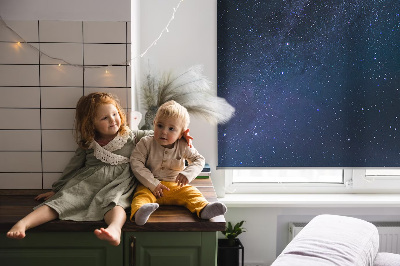Rollo Fenster im Design Sternenhimmel