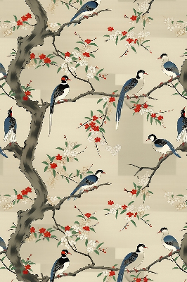 Rollo Fenster mit dem Motiv Vögel auf einem Baum