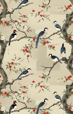 Rollo Fenster mit dem Motiv Vögel auf einem Baum