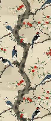 Rollo Fenster mit dem Motiv Vögel auf einem Baum