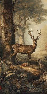 Fensterrollo mit dem Motiv Tiere im Wald