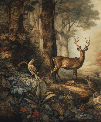 Fensterrollo mit dem Motiv Tiere im Wald