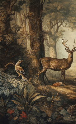 Fensterrollo mit dem Motiv Tiere im Wald