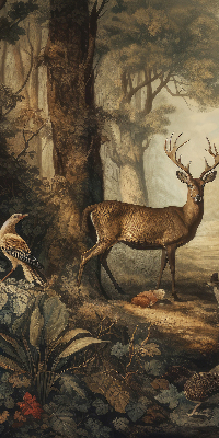 Fensterrollo mit dem Motiv Tiere im Wald