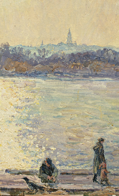 Fensterrollo menschen auf dem Wasser