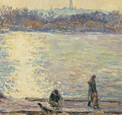 Fensterrollo menschen auf dem Wasser