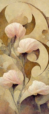 Fensterrollo in Rosa mit Blütenmotiv