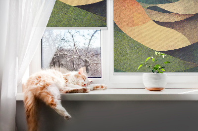 Rollo Fenster mit abstrakten Hügeln