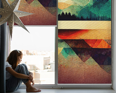 Fensterrollo mit Motiv abstrakte Berge