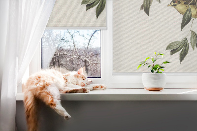 Rollo Fenster mit Vögeln auf einem Baum