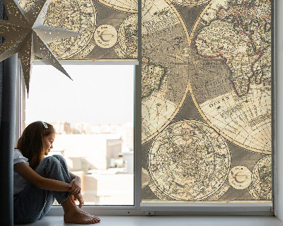 Fensterrollo mit Weltkarte