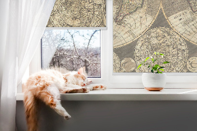Fensterrollo mit Weltkarte