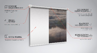 Fensterrollo innen im Design „Bäume im Nebel“