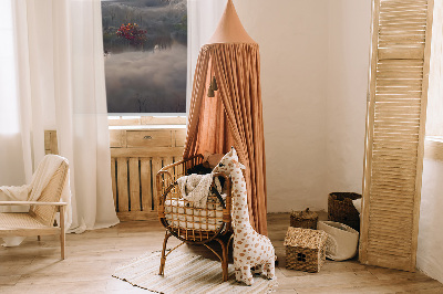 Fensterrollo innen im Design „Bäume im Nebel“