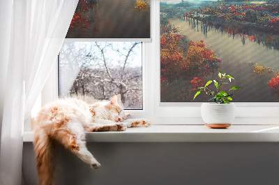 Fensterrollo im Design Fluss im Mondlicht