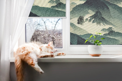 Rollo fenster mit Motiv Berge im Nebel