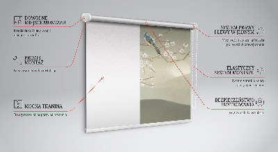 Fensterrollo mit Motiv Vögel auf einem Ast