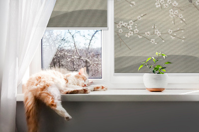 Fensterrollo mit Motiv Vögel auf einem Ast