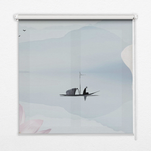 Rollo Fenster für ein Fischer-Motiv auf einem Boot
