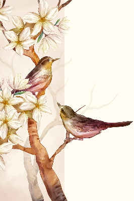 Rollo fenster mit Motiv Vögel auf einem Baum mit Blüten