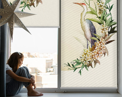 Fensterrollo ein Kranich im Grünen