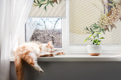 Fensterrollo ein Kranich im Grünen