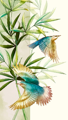 Rollo Fenster mit Vögelmotiv im Laub