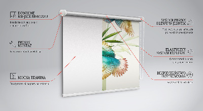 Rollo Fenster mit Vögelmotiv im Laub