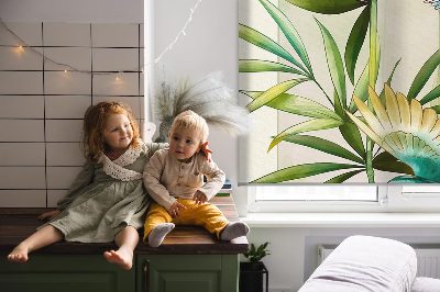 Rollo Fenster mit Vögelmotiv im Laub