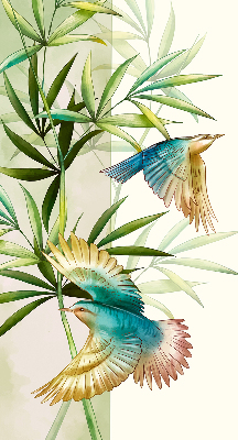 Rollo Fenster mit Vögelmotiv im Laub