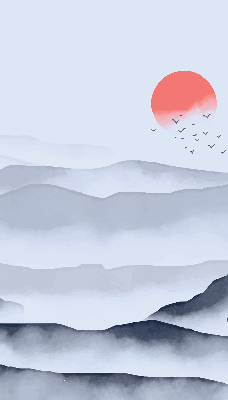 Fensterrollo innen im Design „Berge im Nebel“