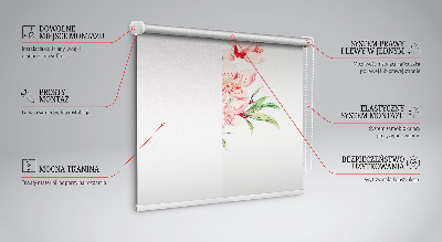 Fensterrollo in Rosa mit Blumenmotiv