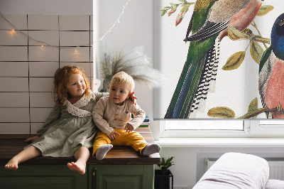 Fenster Rollo innen mit Vögel auf den Zweigen